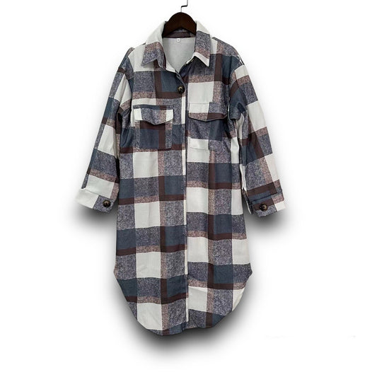 TO BAY women’s Modest Flannel Plaid Jacket