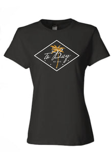 Women’s: TOBAY / Palm Tree tee in Black - TO BAY LLC
