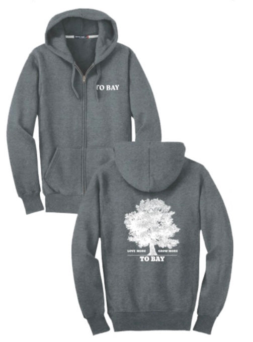Gray: Love More / Grow More Full-Zip - TO BAY LLC
